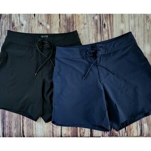 Carve Shorts Women's 4 LOT OF 2 Mid-rise 6" Inseam‎ Black Blue Outdoor Beach